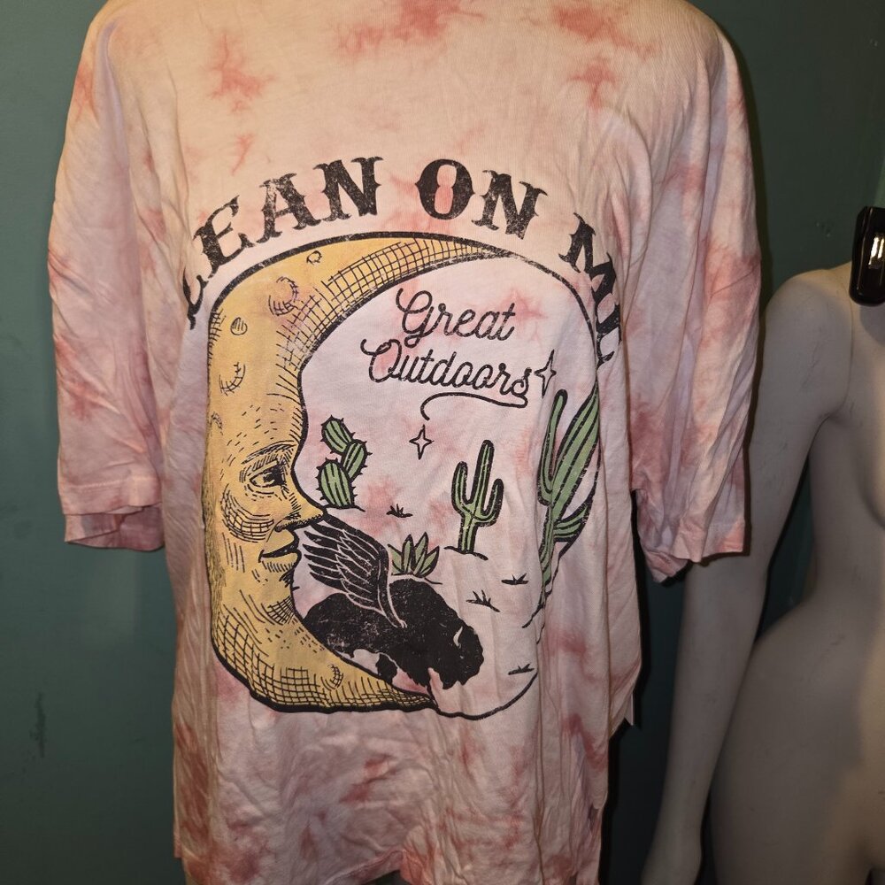 NWT URBAN NATION TIE DYE WHITE/ PINK  TSHIRT  1X